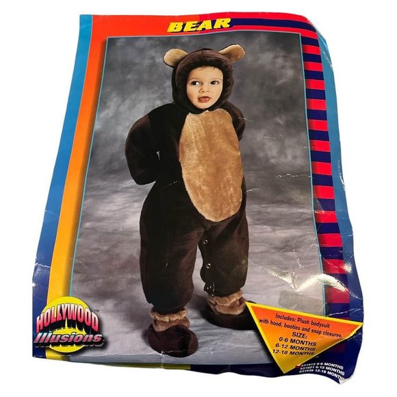 Hollywood Illusions Bear Costume Size 0-6 Months Brown - Picture 1 of 6